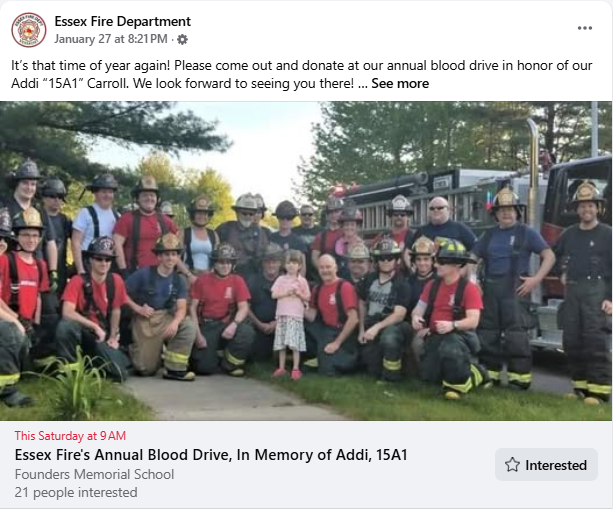 Fire Department Facebook page