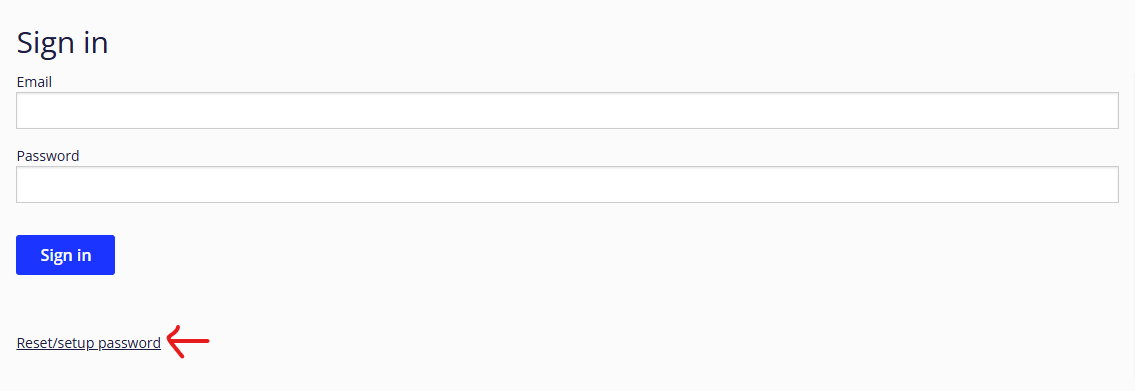Reset/setup password